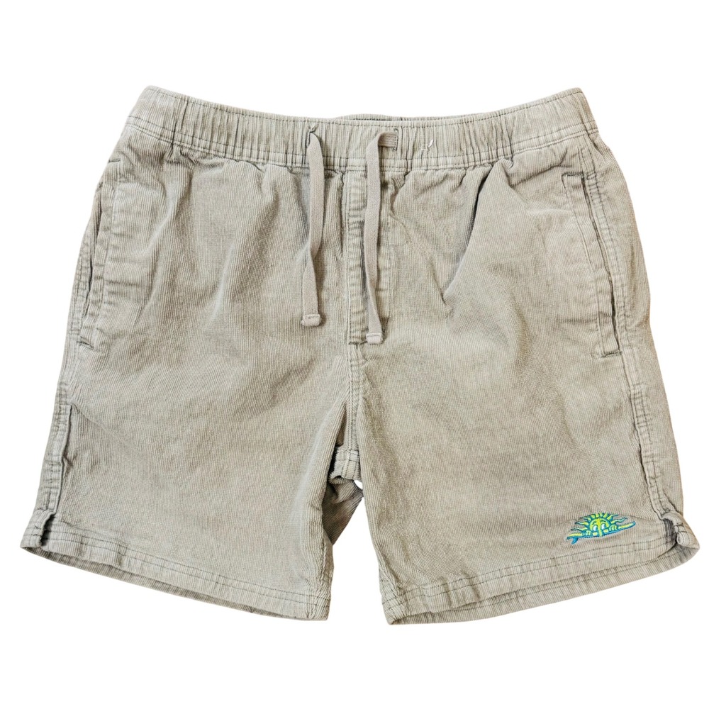 Katin Corduroy Shorts Embroidered Sun Graphic Gray Men Size SM